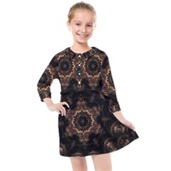 Bronze Age Mandala Kids  Quarter Sleeve Shirt Dress by MRNStudios