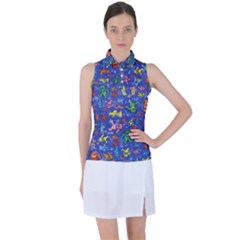 Grateful Dead Dancing Bears Pattern Women s Sleeveless Polo T-shirt by Salmanaz77