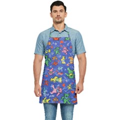 Grateful Dead Dancing Bears Pattern Kitchen Apron by Salmanaz77