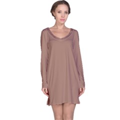 Mocha Mousse Hex Code #a47864 Long Sleeve Nightdress by dressshop