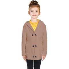 Mocha Mousse Hex Code #a47864 Kids  Double Breasted Button Coat by dressshop