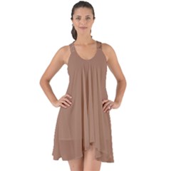 Mocha Mousse Hex Code #a47864 Show Some Back Chiffon Dress by dressshop