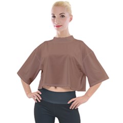 Mocha Mousse Hex Code #a47864 Mock Neck T-shirt by dressshop