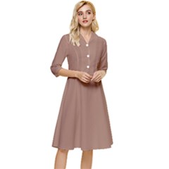 Mocha Mousse Hex Code #a47864 Classy Knee Length Dress by dressshop