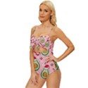 Avo Merry Christmas, Candies, Candy Cane Knot Front One-Piece Swimsuit View2