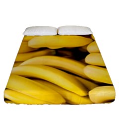 Bananas, Macro, Fruits, Ripe Bananas Fitted Sheet (queen Size) by kyorashop23