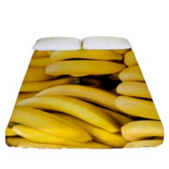 Bananas, Macro, Fruits, Ripe Bananas Fitted Sheet (california King Size) by kyorashop23