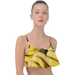 Bananas, Macro, Fruits, Ripe Bananas Frill Bikini Top by kyorashop23