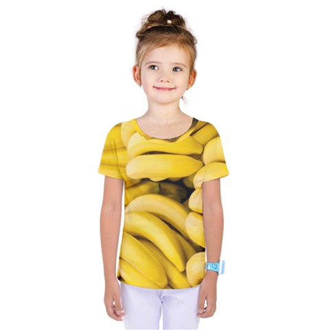 Bananas, Macro, Fruits, Ripe Bananas Kids  One Piece T-shirt by kyorashop23