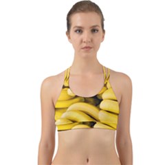 Bananas, Macro, Fruits, Ripe Bananas Back Web Sports Bra by kyorashop23