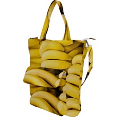 Bananas, Macro, Fruits, Ripe Bananas Shoulder Tote Bag by kyorashop23