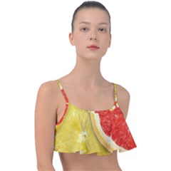 Fruit, Lemon Frill Bikini Top by kyorashop23