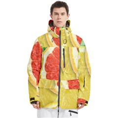 Fruit, Lemon Men s Multi Pockets Zip Ski And Snowboard Waterproof Breathable Jacket by kyorashop23