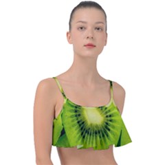 Kiwi Fruits, Close-up, Exotic Fruit Frill Bikini Top by kyorashop23