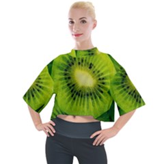 Kiwi Fruits, Close-up, Exotic Fruit Mock Neck T-shirt by kyorashop23