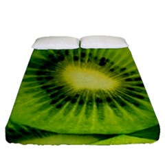 Kiwi Fruits, Close-up, Exotic Fruit Fitted Sheet (queen Size) by kyorashop23