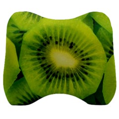 Kiwi Fruits, Close-up, Exotic Fruit Velour Head Support Cushion by kyorashop23