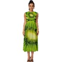 Kiwi Fruits, Close-up, Exotic Fruit Sleeveless Round Neck Midi Dress View1