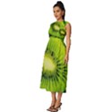 Kiwi Fruits, Close-up, Exotic Fruit Sleeveless Round Neck Midi Dress View2