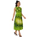 Kiwi Fruits, Close-up, Exotic Fruit Sleeveless Round Neck Midi Dress View3