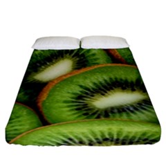 Kiwi Texture, Background With Kiwi, Fruits, Kiwi Fitted Sheet (king Size) by kyorashop23