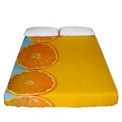 Orange, Slices, Fruit, Citrus Fitted Sheet (queen Size) by kyorashop23