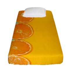 Orange, Slices, Fruit, Citrus Fitted Sheet (single Size) by kyorashop23