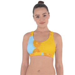 Orange, Slices, Fruit, Citrus Cross String Back Sports Bra by kyorashop23