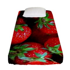 Strawberry, Berries, Fresh, Red Fitted Sheet (single Size) by kyorashop23