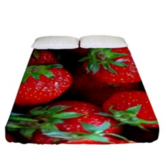 Strawberry, Berries, Fresh, Red Fitted Sheet (king Size) by kyorashop23