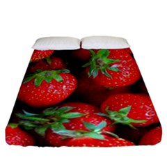 Strawberry, Berries, Fresh, Red Fitted Sheet (california King Size) by kyorashop23