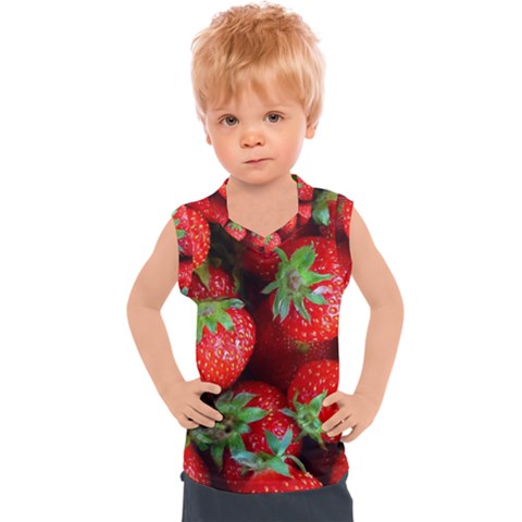 Strawberry, Berries, Fresh, Red Kids  Sport Tank Top by kyorashop23