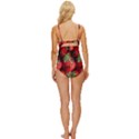 Strawberry, Berries, Fresh, Red Knot Front One-Piece Swimsuit View4