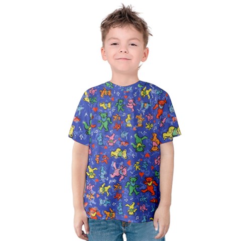 Grateful Dead Dancing Bears Pattern Kids  Cotton T-shirt by Salmanaz77