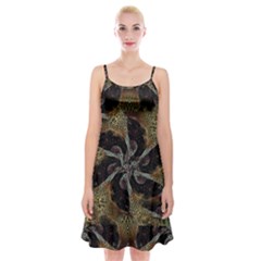 Abstract Ornate Organic Texture Design Print Spaghetti Strap Velvet Dress by dflcprintsclothing