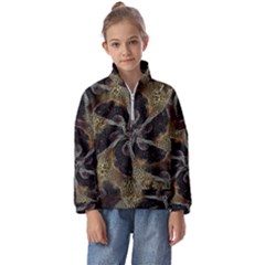 Abstract Ornate Organic Texture Design Print Kids  Half Zip Hoodie by dflcprintsclothing