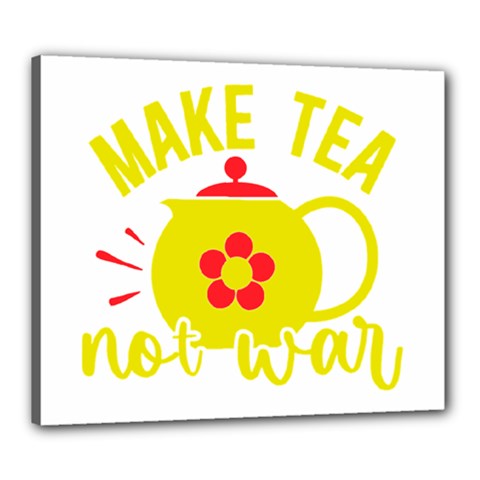 Make Tea Not War  Canvas 24  X 20  (stretched) by ConteMonfrey