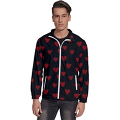 Small Cute Hearts  Men s High Neck Windbreaker by ConteMonfrey