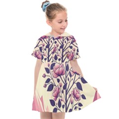 Roses Flowers Bloom Nature Blossom Kids  Sailor Dress by Salmanaz77