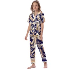 Thinker Sculpture Design Geometric Kids  Satin Short Sleeve Pajamas Set by Salmanaz77