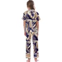 Thinker Sculpture Design Geometric Kids  Satin Short Sleeve Pajamas Set View2