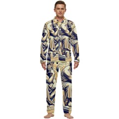 Thinker Sculpture Design Geometric Men s Long Sleeve Velvet Pocket Pajamas Set by Salmanaz77