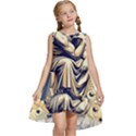 Thinker Sculpture Design Geometric Kids  Frill Swing Dress View1