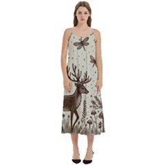 Artwork Graffiti Painting Creative Casual Spaghetti Strap Midi Dress by Salmanaz77