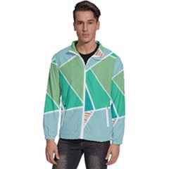 Geometric Colors  Pool Men s High Neck Windbreaker by ConteMonfrey