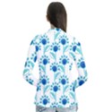 Blue Daisy Minimalist Leaves   Drape Collar Cardigan View2