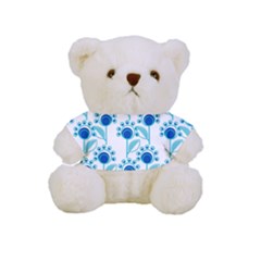 Blue Daisy Minimalist Leaves   Full Print Cuddly Teddy Bear by ConteMonfrey