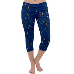 Christmas Sky Happy Capri Yoga Leggings by Dutashop