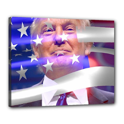 Donald Trump Flag Canvas 20  X 16  (stretched) by vintagetrump