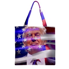 Donald Trump Flag Zipper Grocery Tote Bag by vintagetrump